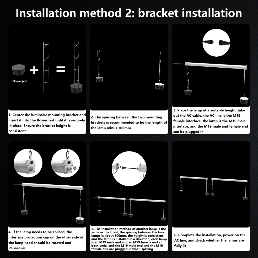 LED Growth Light with Built-in Power 4FT 120W