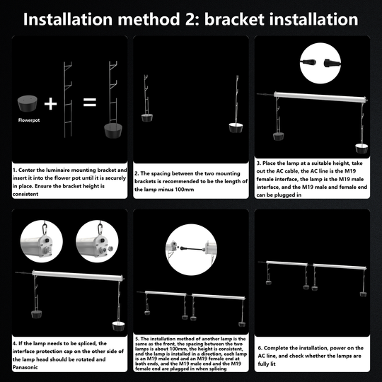 LED Growth Light with Built-in Power 8FT 240W
